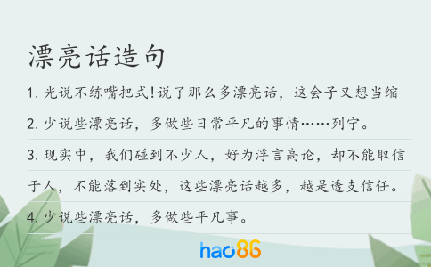 漂亮話造句