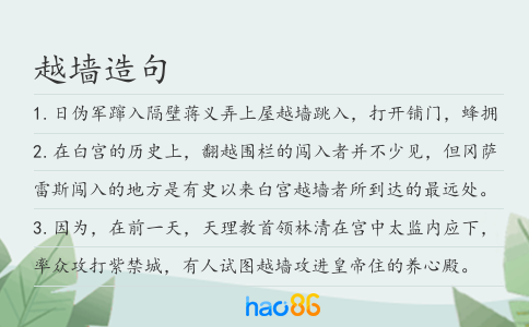 越墻造句