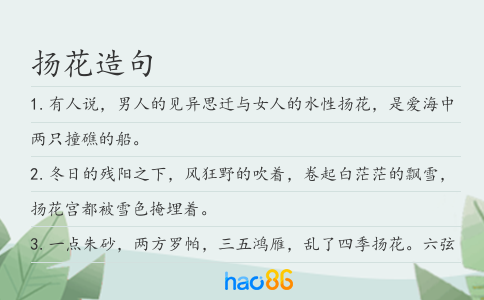 揚花造句