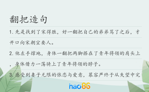 翻把造句