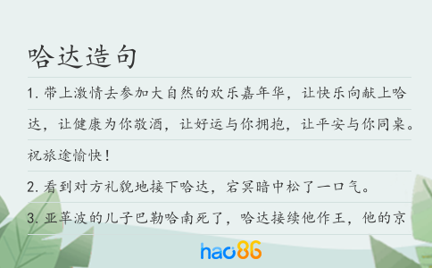 哈達造句