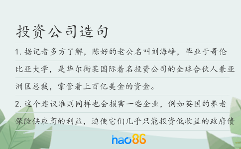 投資公司造句