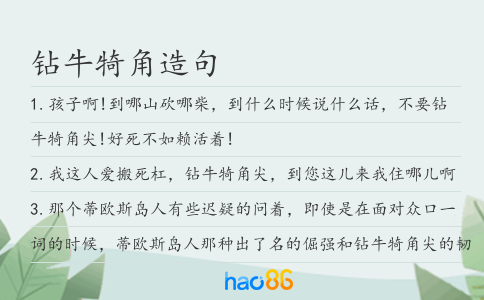 鉆牛犄角造句