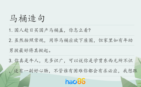 馬桶造句