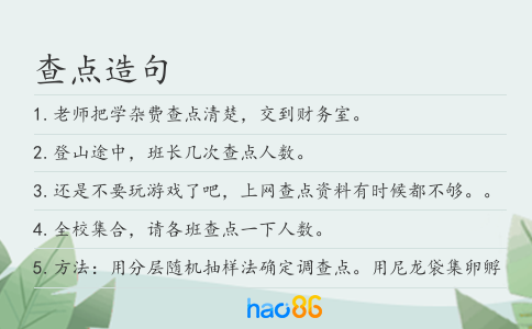 查點(diǎn)造句