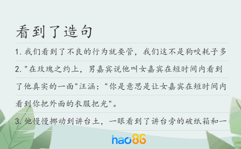 看到了造句