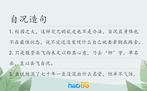 自況造句