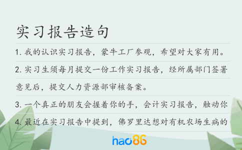 實習報告造句