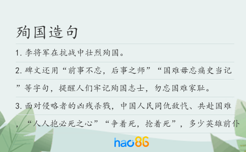 殉國造句