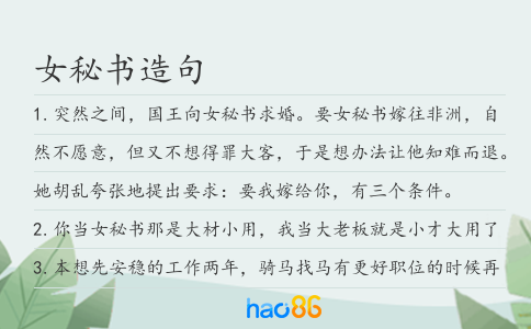 女秘書造句
