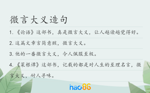 微言大義造句