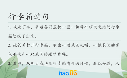 行李箱造句