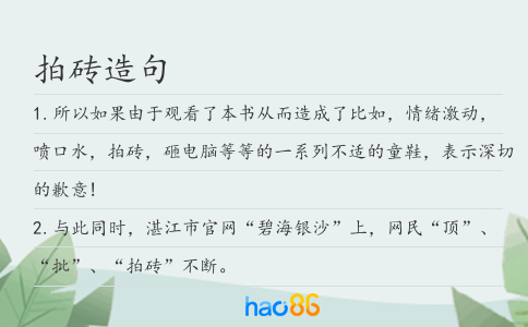 拍磚造句