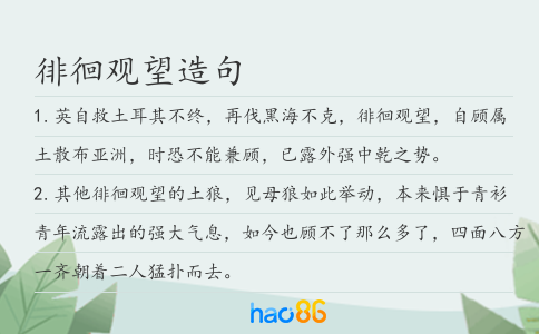 徘徊觀望造句