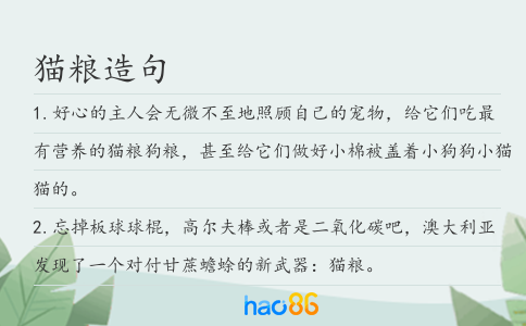 貓糧造句