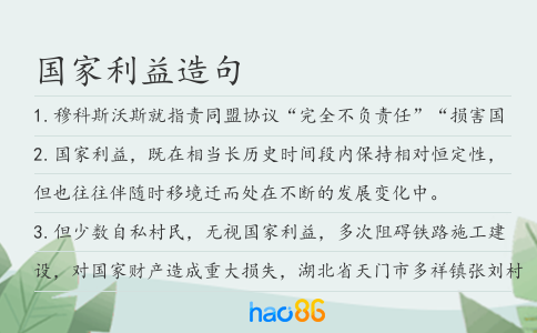 國家利益造句