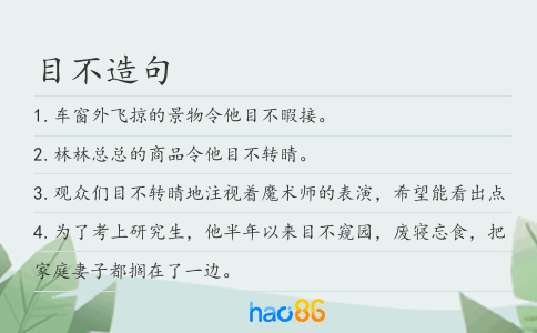 目不造句
