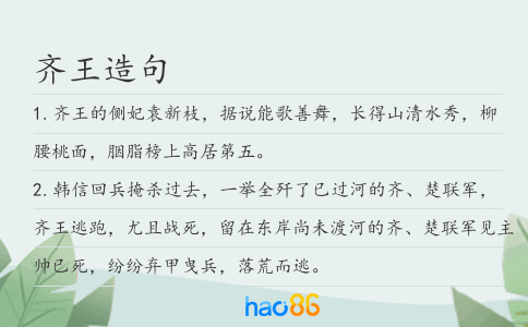 齊王造句