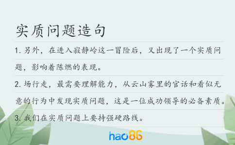 實質問題造句