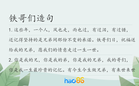 鐵哥們造句