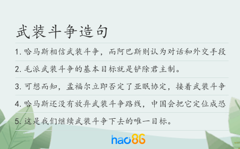 武裝斗爭造句