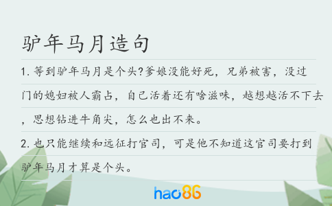 驢年馬月造句
