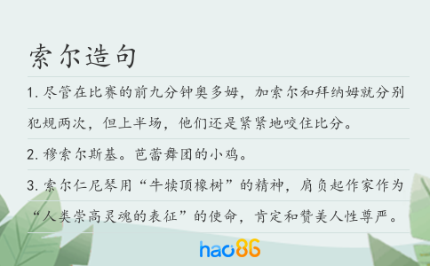 索爾造句