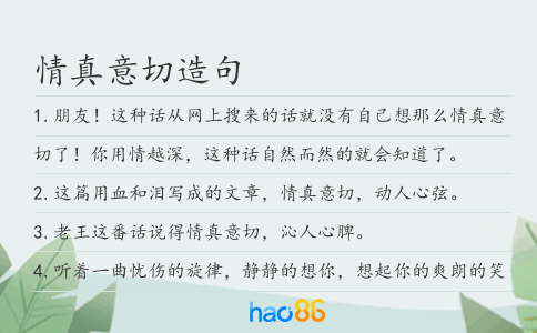 情真意切造句