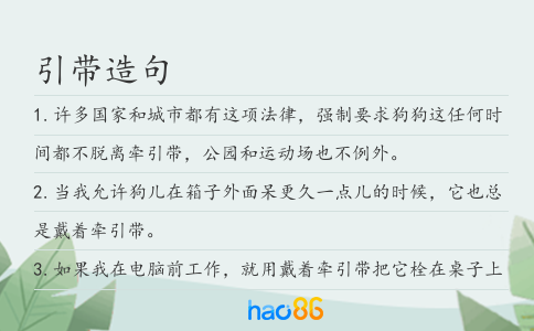 引帶造句
