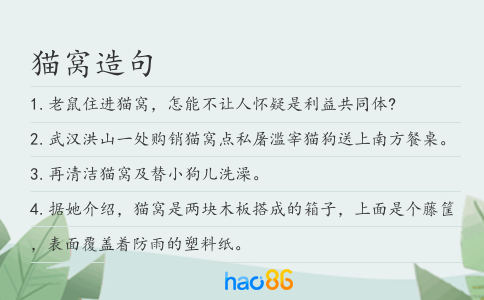 貓窩造句