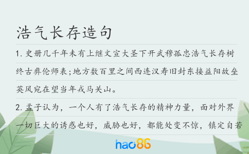 浩氣長存造句