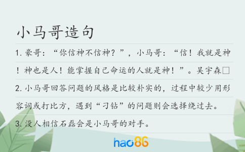 小馬哥造句