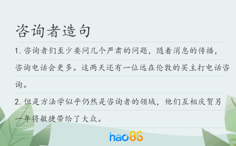 咨詢者造句