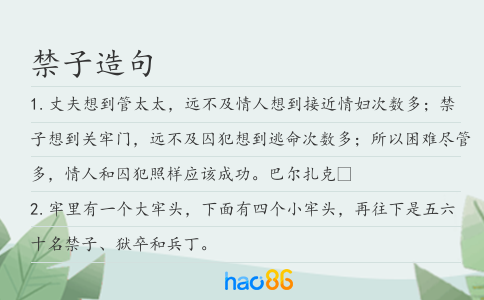 禁子造句