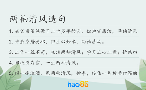 兩袖清風造句