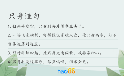 只身造句