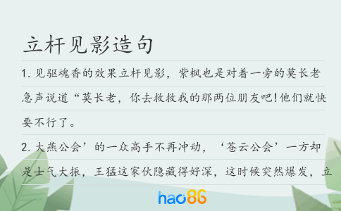 立桿見影造句
