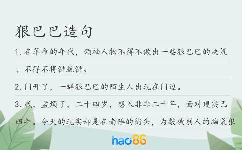 狠巴巴造句