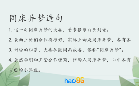 同床異夢造句