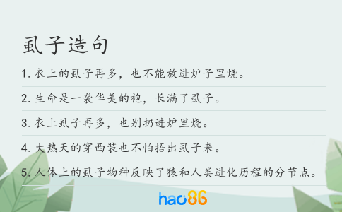 虱子造句