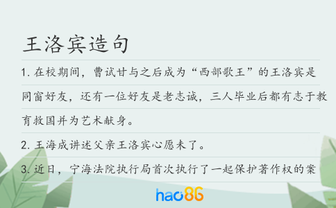 王洛賓造句