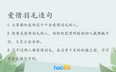 愛惜羽毛造句