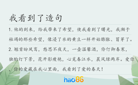 我看到了造句