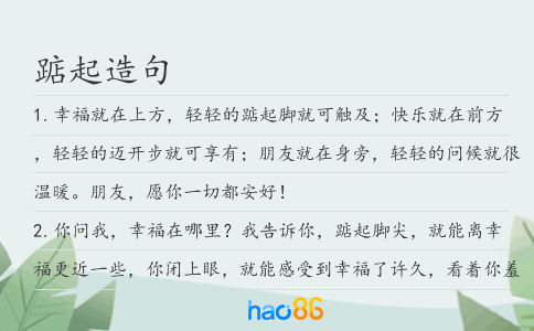 踮起造句