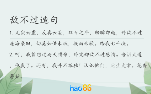 敵不過造句