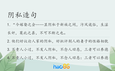 陰私造句