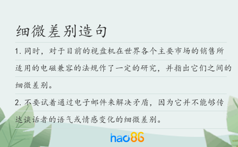 細微差別造句