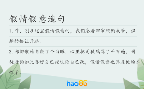 假情假意造句