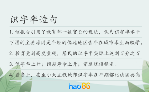 識字率造句