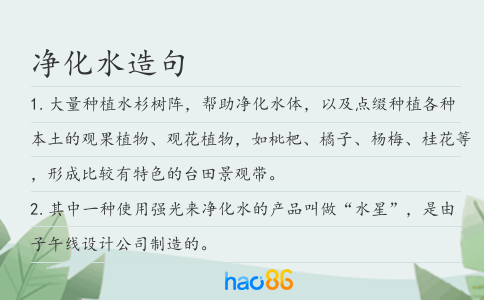 凈化水造句